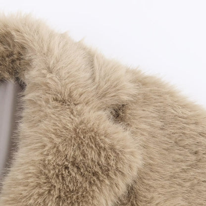 Artificial fur effect short jacket